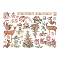 Stamperia Pink Christmas Ephemera (35pcs) (DFLCT28)
